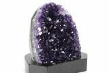 Deep Purple Amethyst Geode With Wood Base - Uruguay #360466-2